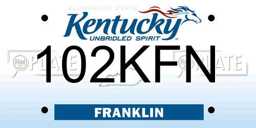 102KFN Kentucky License Plate