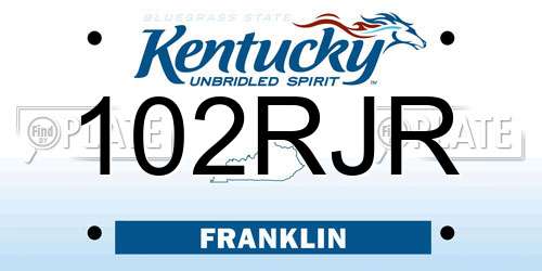 102RJR Kentucky License Plate