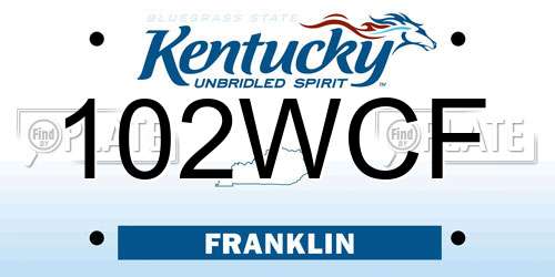 102WCF Kentucky License Plate