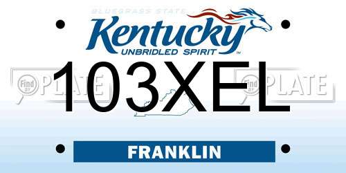 103XEL Kentucky License Plate