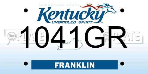 1041GR Kentucky License Plate