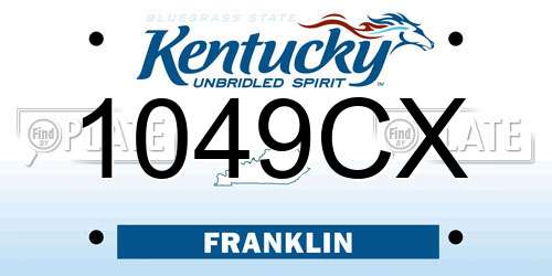 1049CX Kentucky License Plate