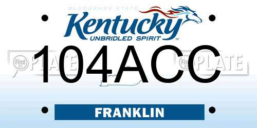 104ACC Kentucky License Plate