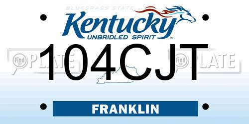 104CJT Kentucky License Plate