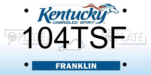 104TSF Kentucky License Plate