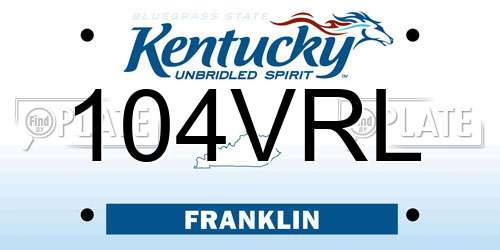 104VRL Kentucky License Plate