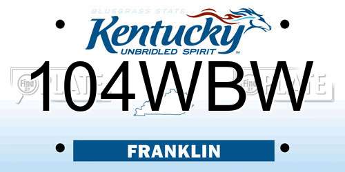 104WBW Kentucky License Plate