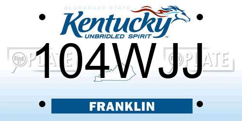 104WJJ Kentucky License Plate