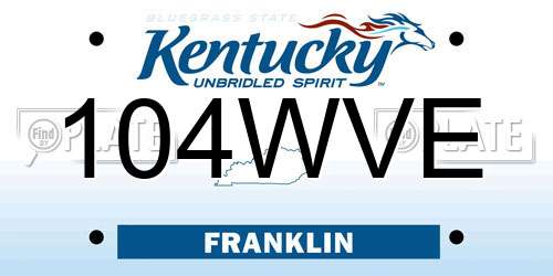 104WVE Kentucky License Plate