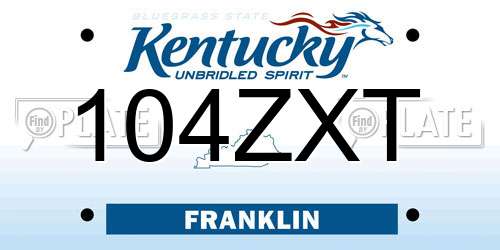 104ZXT Kentucky License Plate
