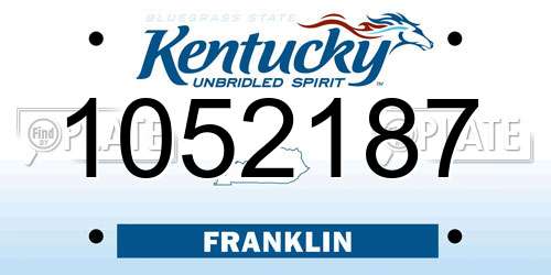 1052187 Kentucky License Plate