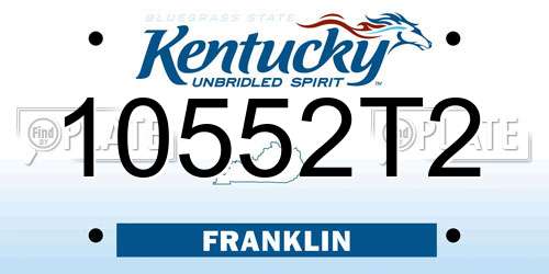 10552T2 Kentucky License Plate