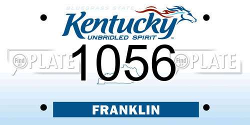 1056 Kentucky License Plate