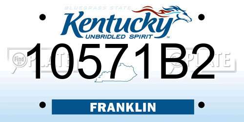 10571B2 Kentucky License Plate