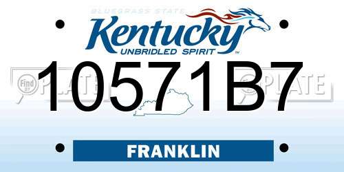 10571B7 Kentucky License Plate