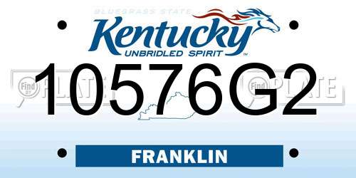 10576G2 Kentucky License Plate