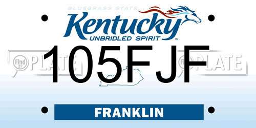 105FJF Kentucky License Plate