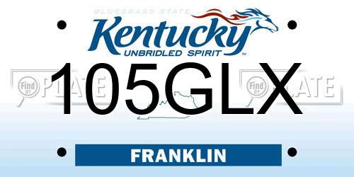 105GLX Kentucky License Plate
