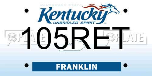 105RET Kentucky License Plate