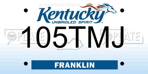 105TMJ Kentucky License Plate
