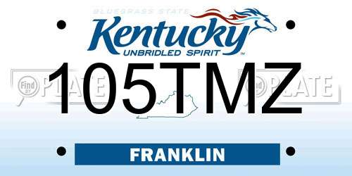 105TMZ Kentucky License Plate