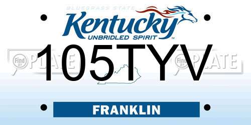 105TYV Kentucky License Plate