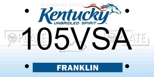 105VSA Kentucky License Plate