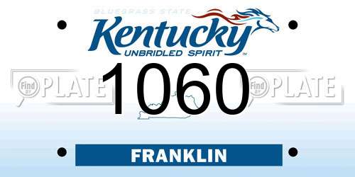 1060 Kentucky License Plate
