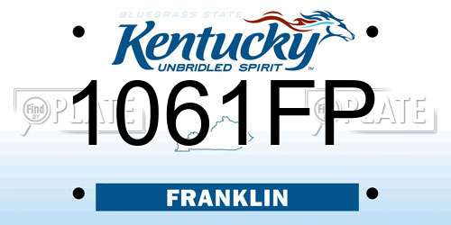 1061FP Kentucky License Plate