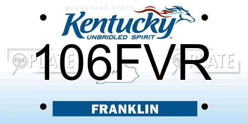 106FVR Kentucky License Plate
