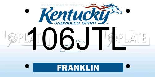 106JTL Kentucky License Plate