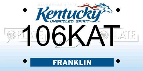 106KAT Kentucky License Plate