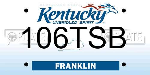 106TSB Kentucky License Plate