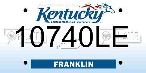 10740LE Kentucky License Plate
