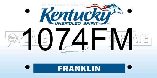 1074FM Kentucky License Plate