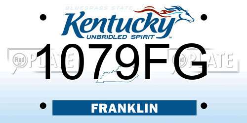 1079FG Kentucky License Plate