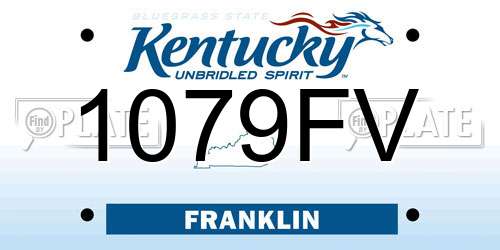 1079FV Kentucky License Plate