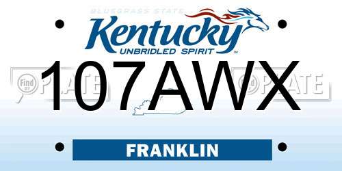 107AWX Kentucky License Plate