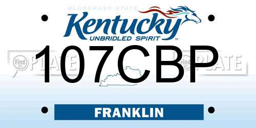 107CBP Kentucky License Plate
