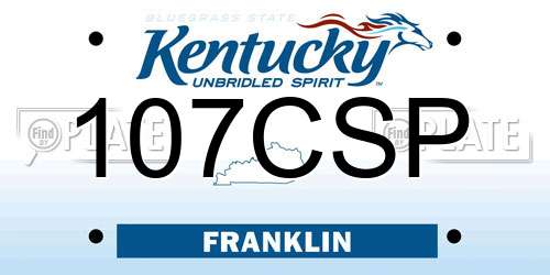107CSP Kentucky License Plate