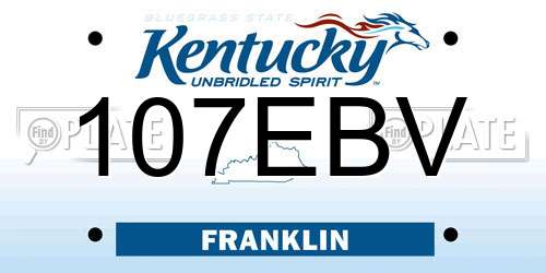107EBV Kentucky License Plate