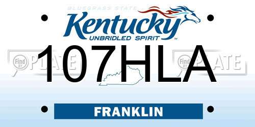 107HLA Kentucky License Plate