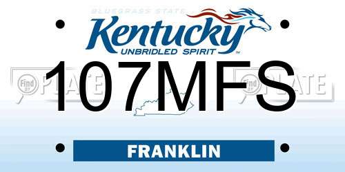 107MFS Kentucky License Plate