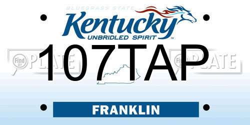 107TAP Kentucky License Plate
