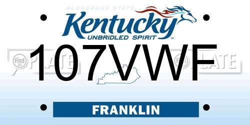 107VWF Kentucky License Plate