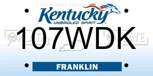 107WDK Kentucky License Plate