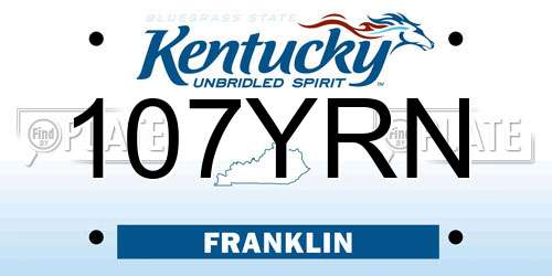 107YRN Kentucky License Plate