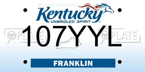 107YYL Kentucky License Plate
