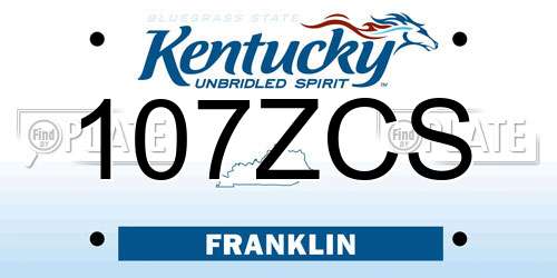 107ZCS Kentucky License Plate