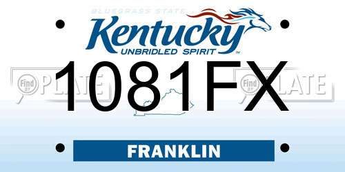 1081FX Kentucky License Plate